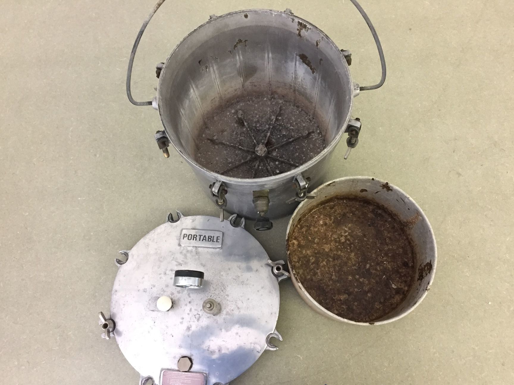 Image of Vintage Aluminium Portable Autoclave Pressure Vessel Steel