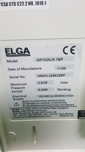 Thumbnail image of Elga Purelab Option R 7 BP Water Purifier Purification Unit Lab