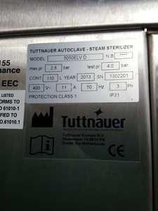 Thumbnail image of Tuttnauer 5050 ELV-D 110L  Laboratory Autoclave W/ Silent Master Lab Faulty