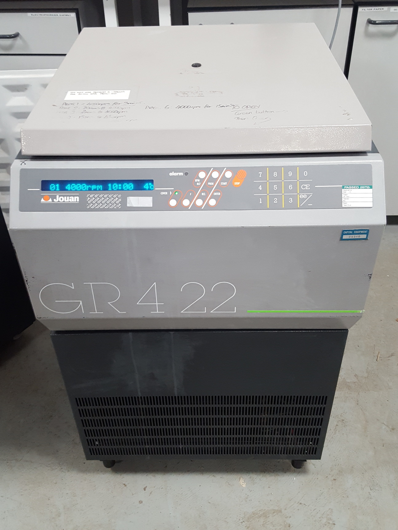 Image of Jouan GR 422 Refrigerated Floor Centrifuge Ultracentrifuge