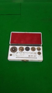 Thumbnail image of Baird & Tatlock London Set of Brass Weights Weighing Scales Antique Scientific