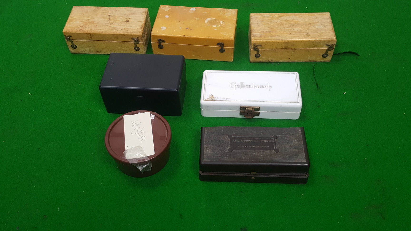 Image of Baird & Tatlock London Set of Brass Weights Weighing Scales Antique Scientific