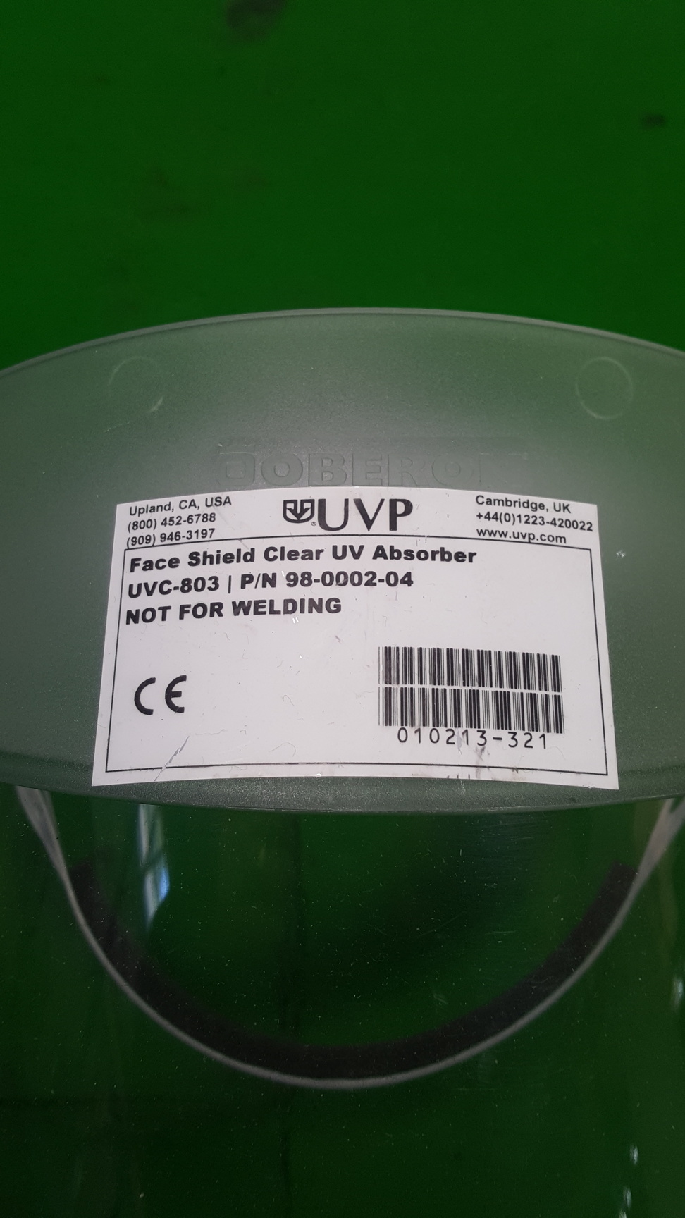 Image of UVP UVC-803 UV Faceshield - Clear UV Absorber (Lot of 2)