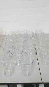 Thumbnail image of 180+ Lot Lab Glassware Chemistry Teaching 100ml 25ml Flasks Cylinders Beakers