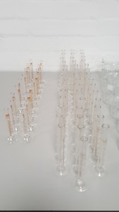 Thumbnail image of 180+ Lot Lab Glassware Chemistry Teaching 100ml 25ml Flasks Cylinders Beakers