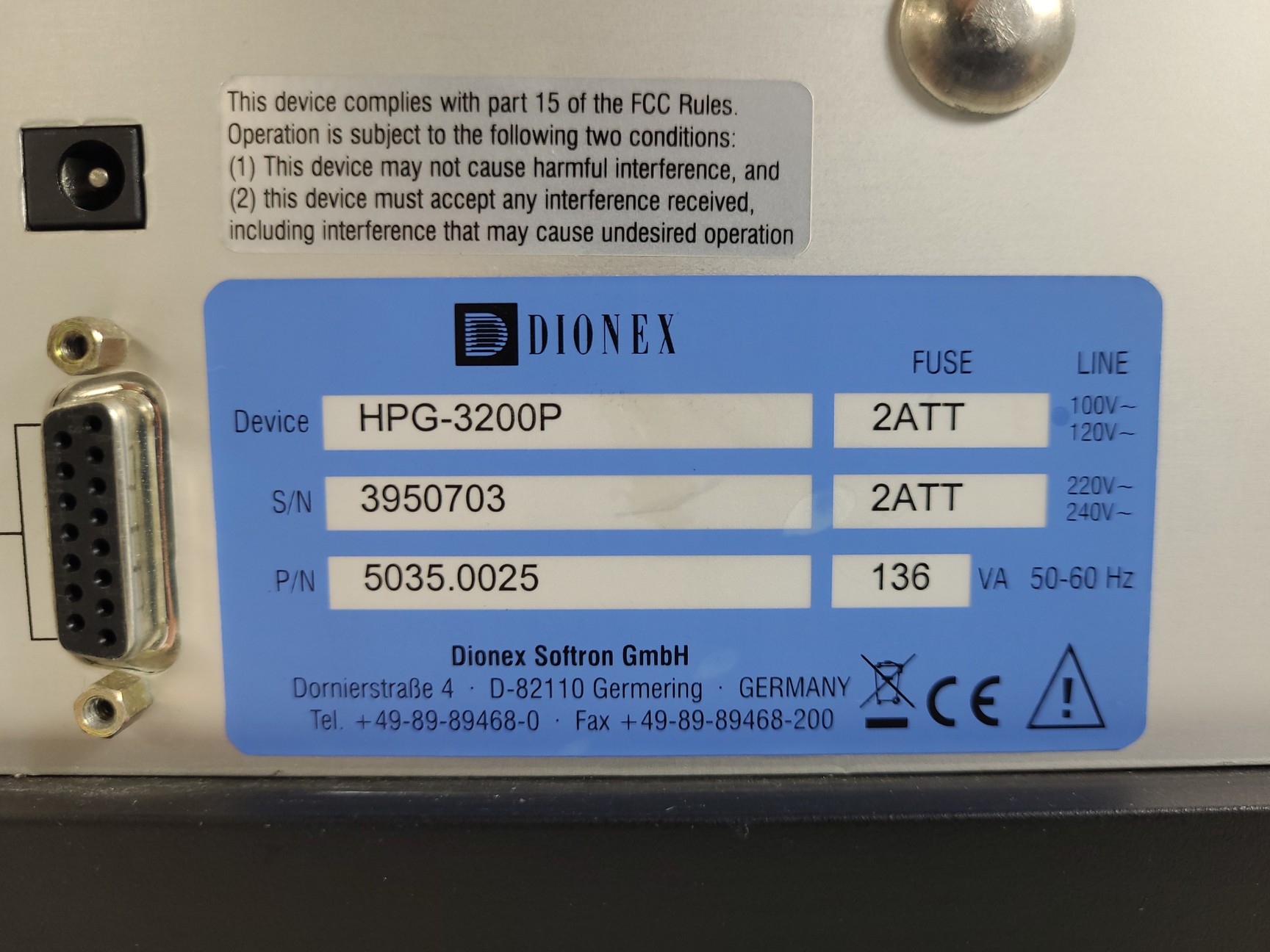 Image of Dionex Ultimate 3000 HPG-3200P Pump With Solvent Tray SRD-3200