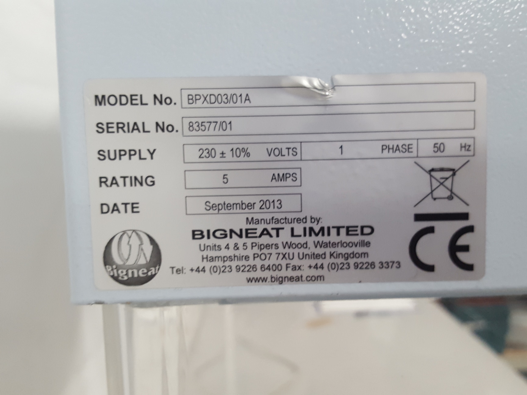 Image of Bigneat BPXD03 Weighing Station Laminar Flow Hood Benchtop