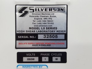 Thumbnail image of Silverson L5M Laboratory Mixer Homogeniser