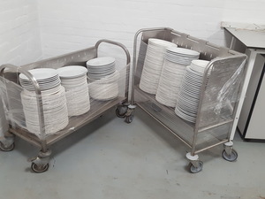 Thumbnail image of 300 Commercial Grade Catering Plates + 2 Plate Trolleys Heavy Duty