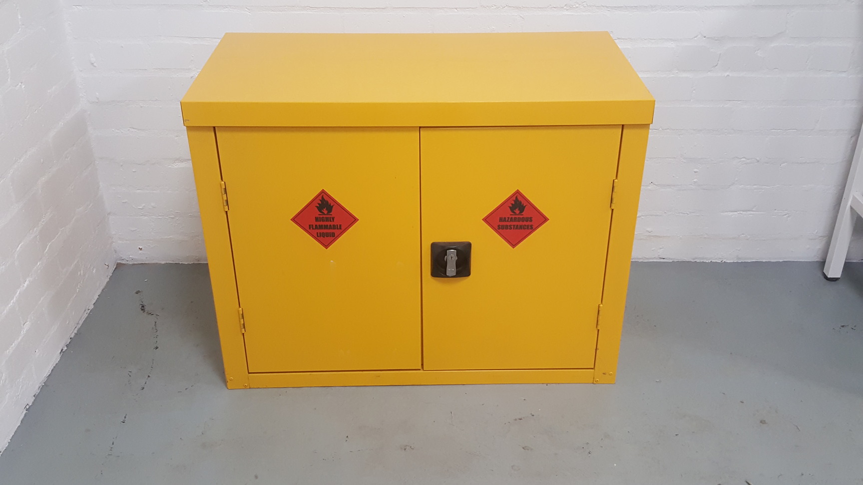 Image of Double Size Lab Safety Yellow Fire Flammable Cabinet Chemical