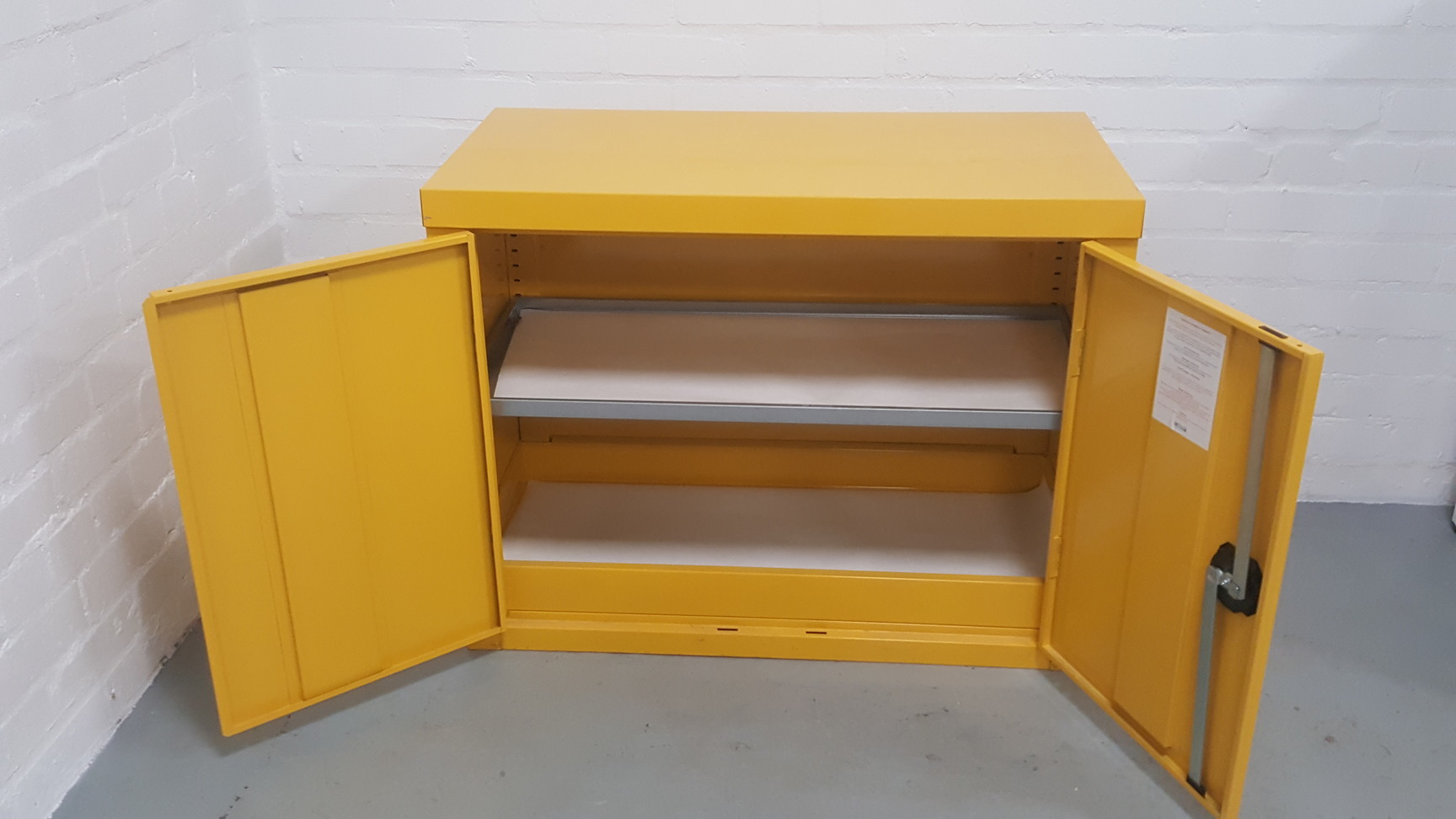 Image of Double Size Lab Safety Yellow Fire Flammable Cabinet Chemical