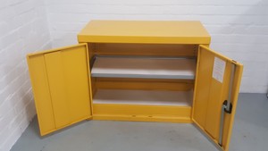 Thumbnail image of Double Size Lab Safety Yellow Fire Flammable Cabinet Chemical