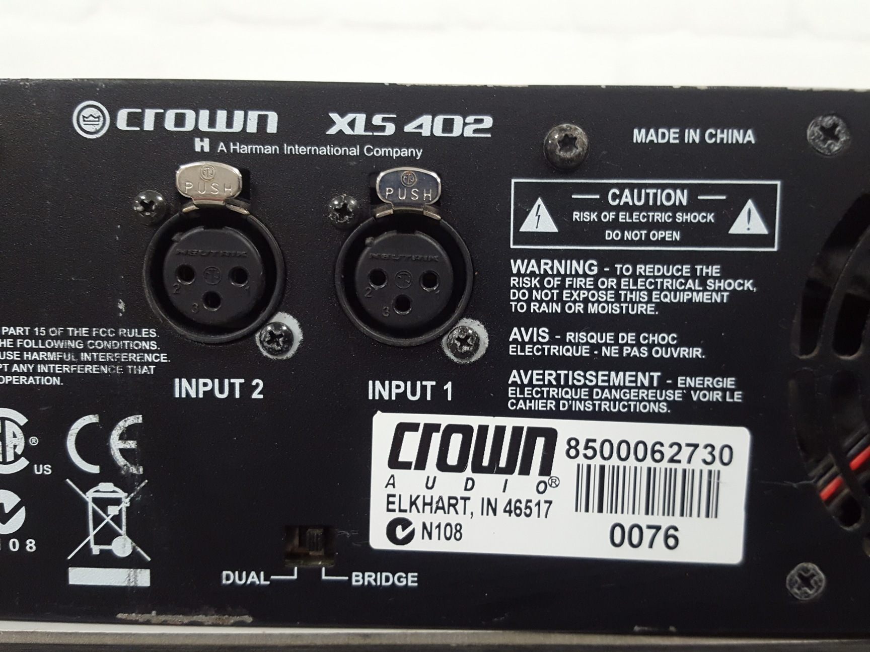 Image of Crown XLS 402 Professional Power Amplifier