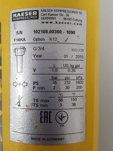 Thumbnail image of Kaeser SM12 Rotary Screw Compressor with F16KA Filter