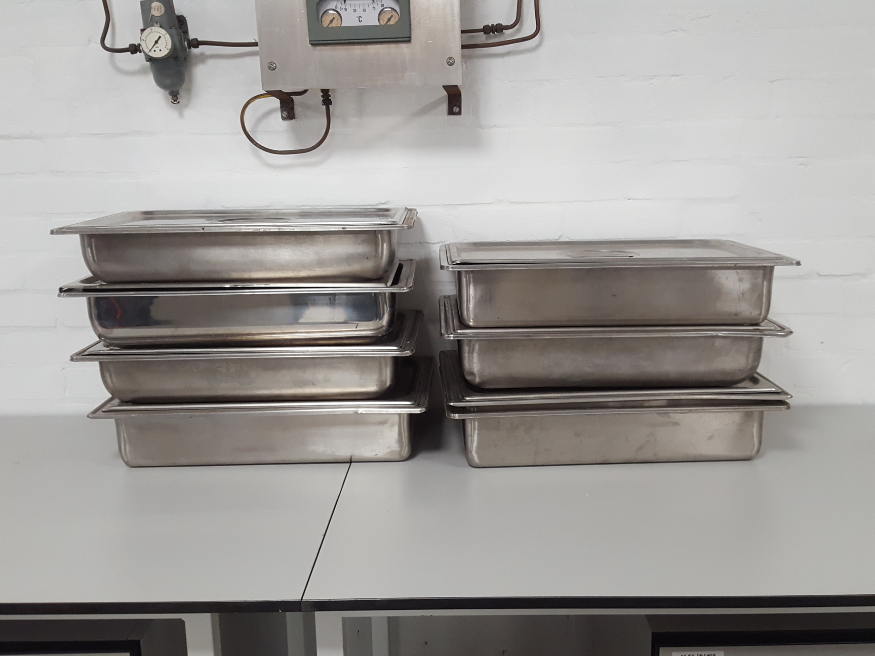 Lot of 7 Stainless Steel Banqueting / Catering Trays / Dishes