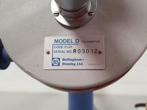 Thumbnail image of Bellingham & Stanley Model D Polarimeter Lab Microscope