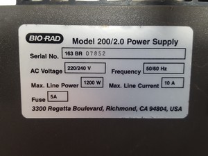 Thumbnail image of Biorad Model 200/2.0 Electrophoresis Power Supply