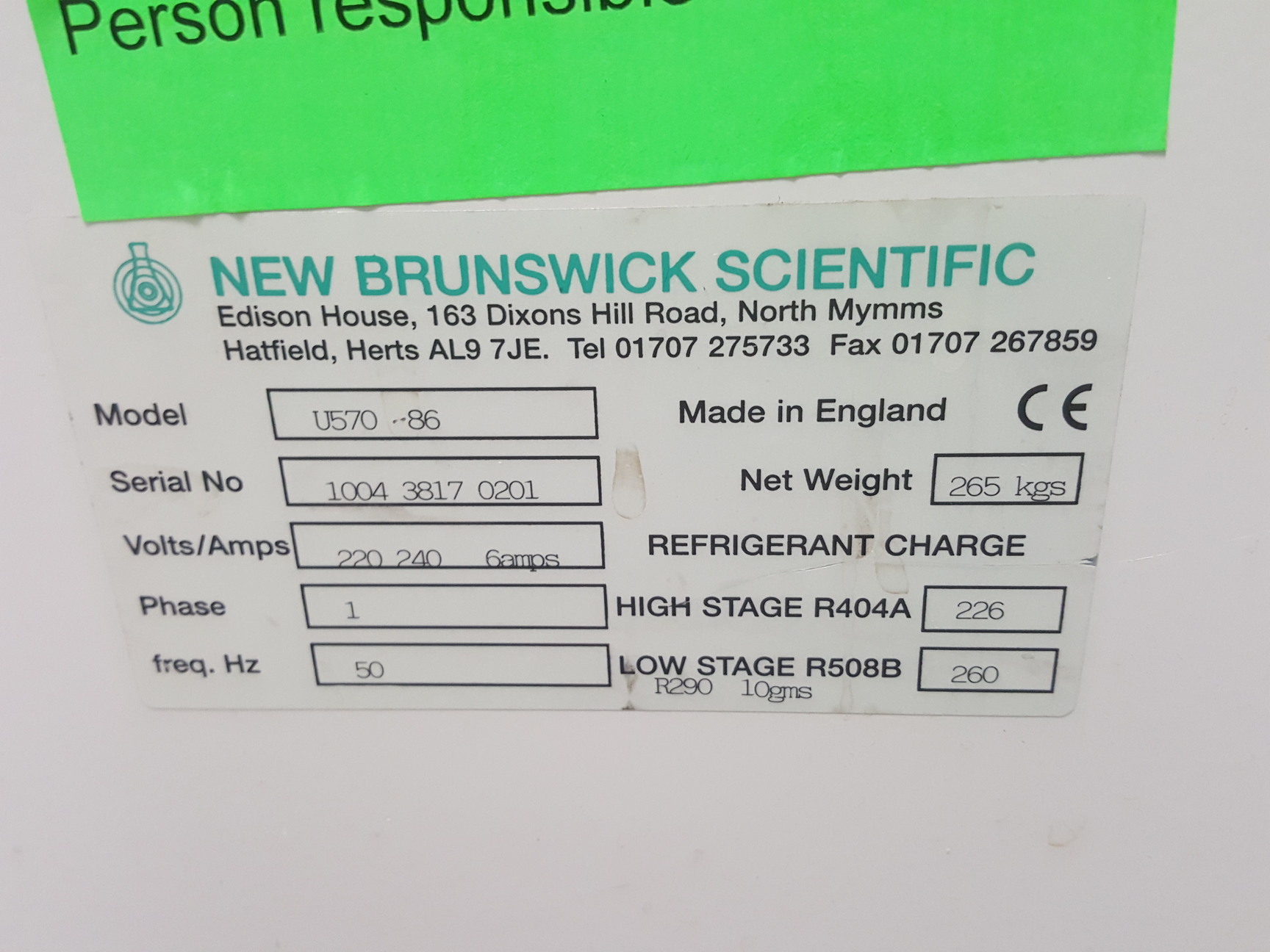 Image of New Brunswick U570 -86C Ultra Low Temperature Freezer