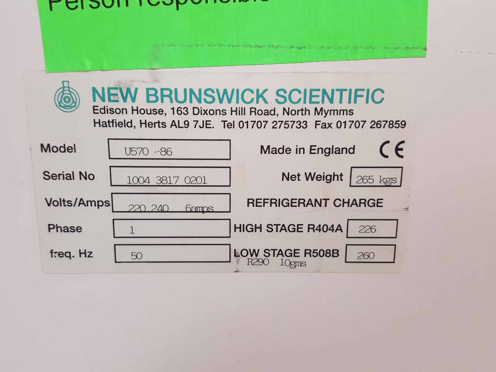 Image of New Brunswick U570 -86C Ultra Low Temperature Freezer