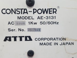 Thumbnail image of ATTO AE-3131 Consta-Power Precision Power Supply Electrophoresis 