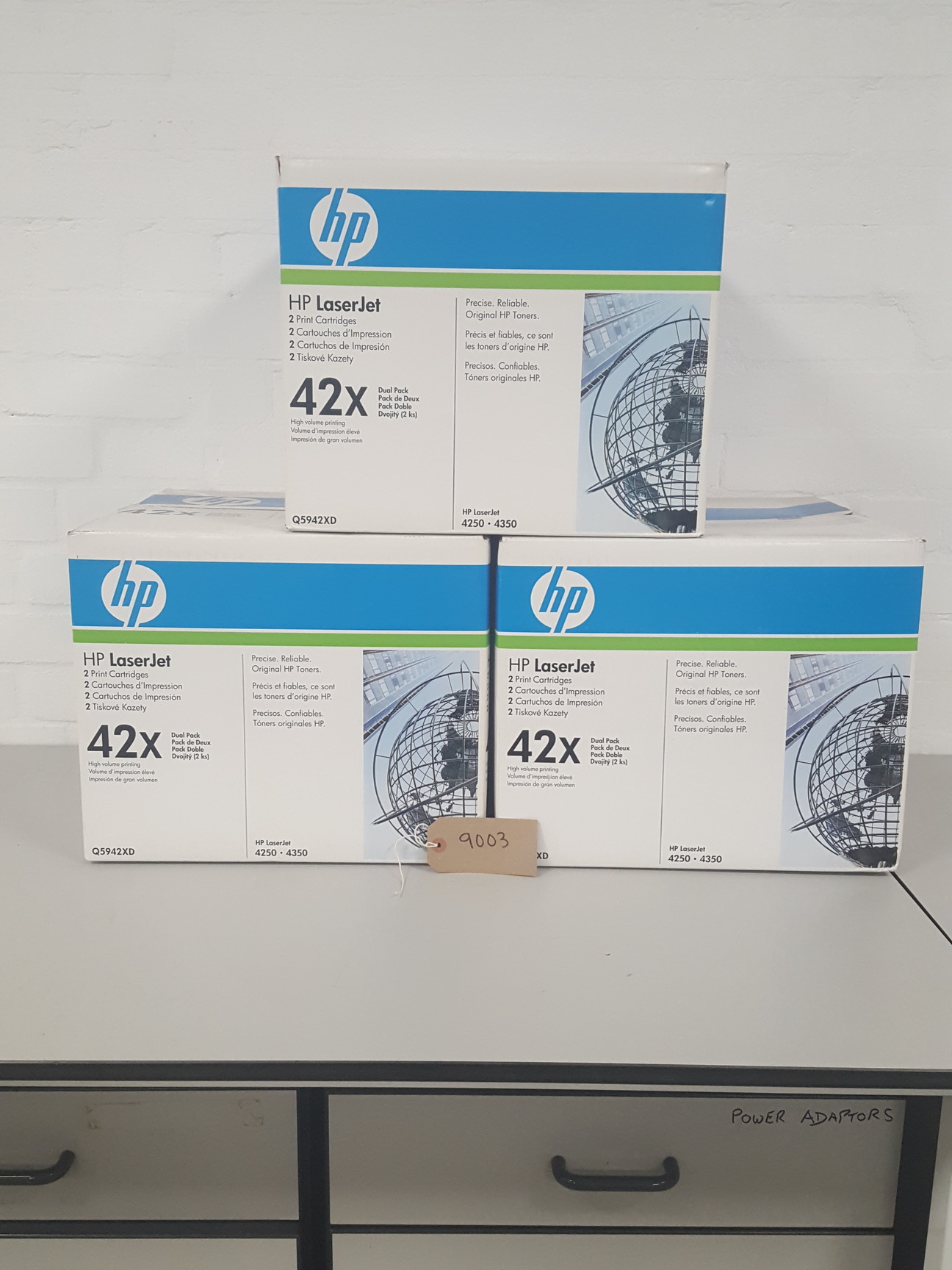 Image of HP (Q5942XD) 42X 2-Pack Black Genuine LaserJet Toner Cartridges (Lot of 3)