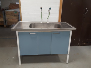 Thumbnail image of Lab Stainless Steel Sink Table Dual Tap Hot Cold
