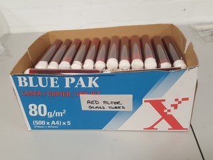 Thumbnail image of Large lot of Glass Tubes Lab Red, Green, Blue Filter & Flat Bottom Boiling,