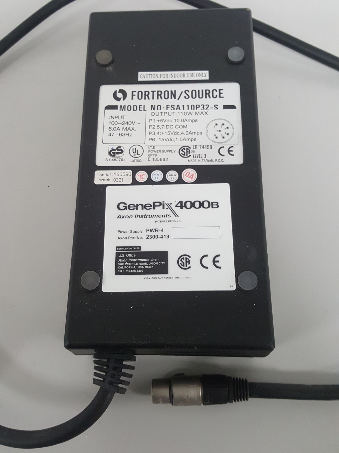 Image of Forton/ Source FSA110P32-S Power Supply for GenePix 4000 B