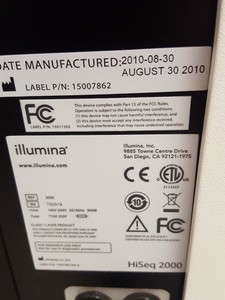 Thumbnail image of Illumina HiSeq 2000 Sequencing System with APC 2200XL UPS