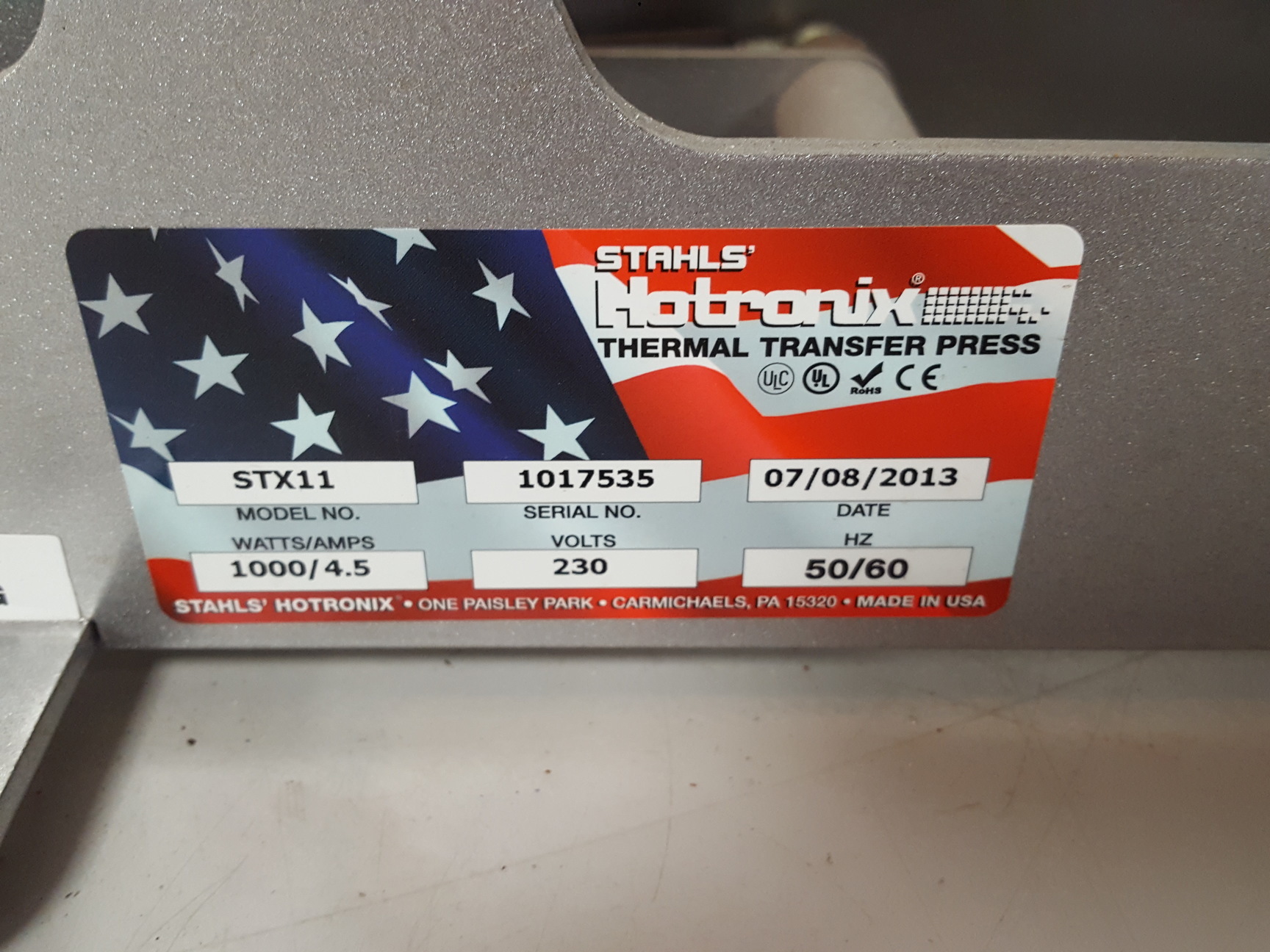 Image of Stahls Hotronix Thermal Transfer Press STX11 Lab