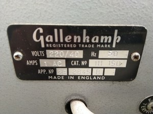 Thumbnail image of Gallenkamp Size 1 Incubator Model IH-150 Hotbox Laboratory Oven