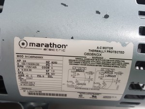 Thumbnail image of Marathon 5KC49RN0666X Vacuum Pump with GAST 1023 Rotary Vane Motor (Lot of 3)