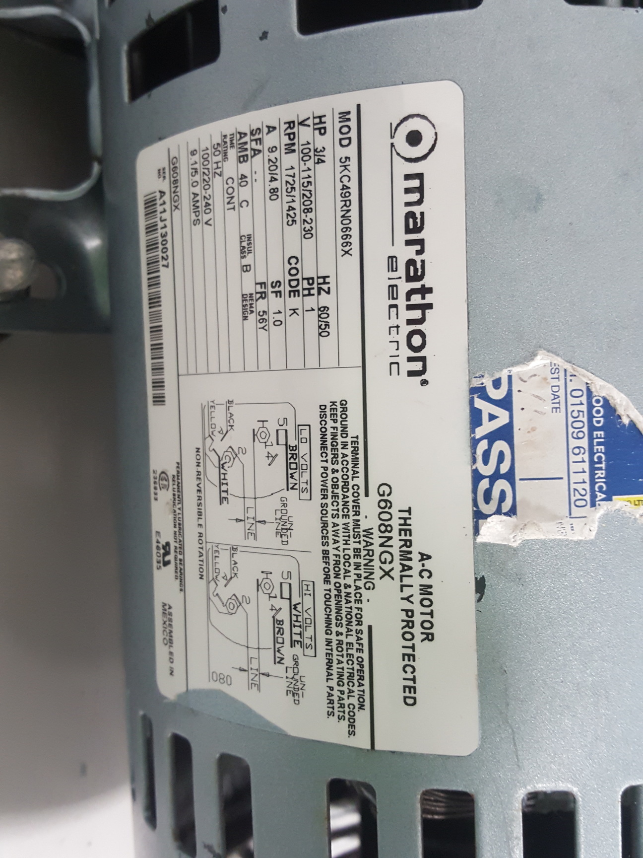 Image of Marathon 5KC49RN0666X Vacuum Pump with GAST 1023 Rotary Vane Motor (Lot of 3)