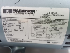 Thumbnail image of Marathon 5KC49RN0666X Vacuum Pump with GAST 1023 Rotary Vane Motor (Lot of 3)