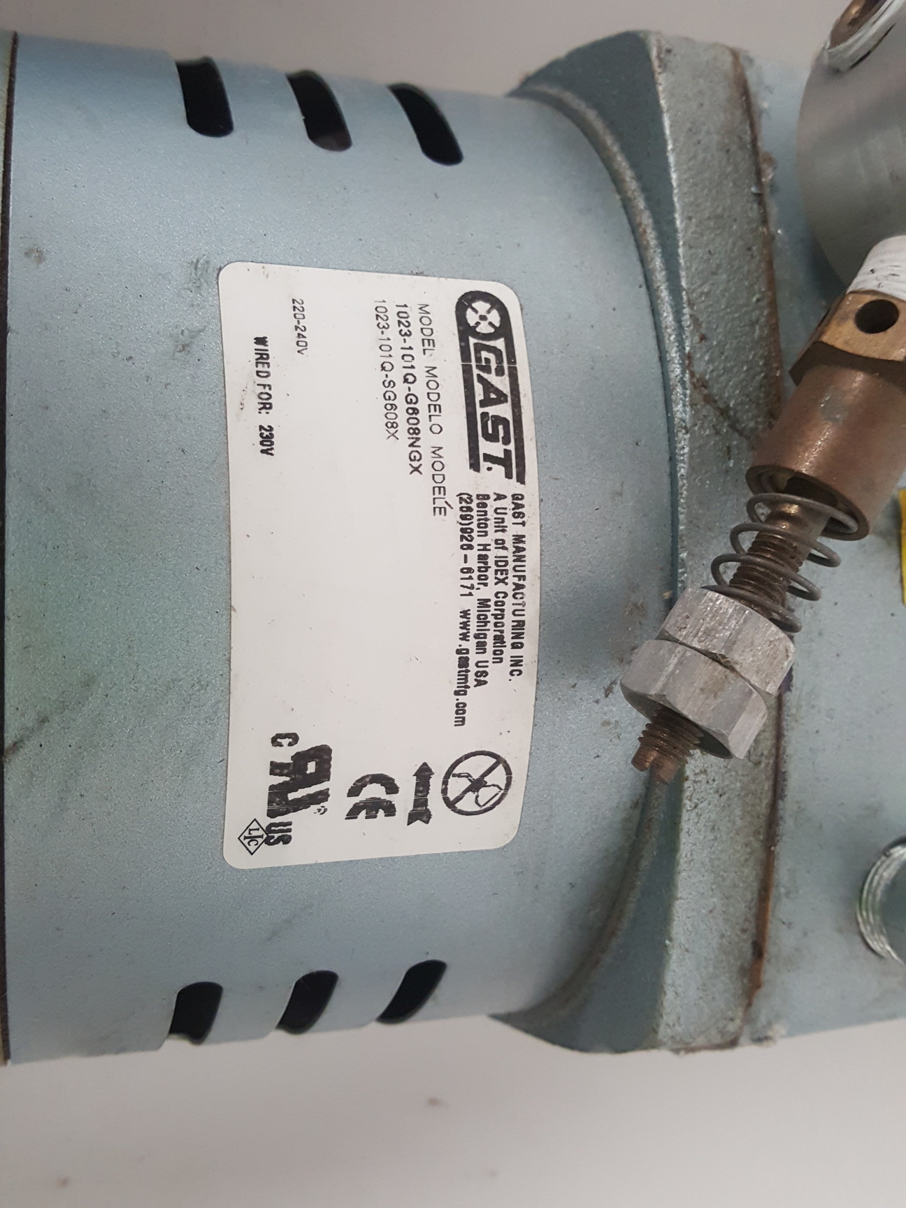 Image of Marathon 5KC49RN0666X Vacuum Pump with GAST 1023 Rotary Vane Motor (Lot of 3)