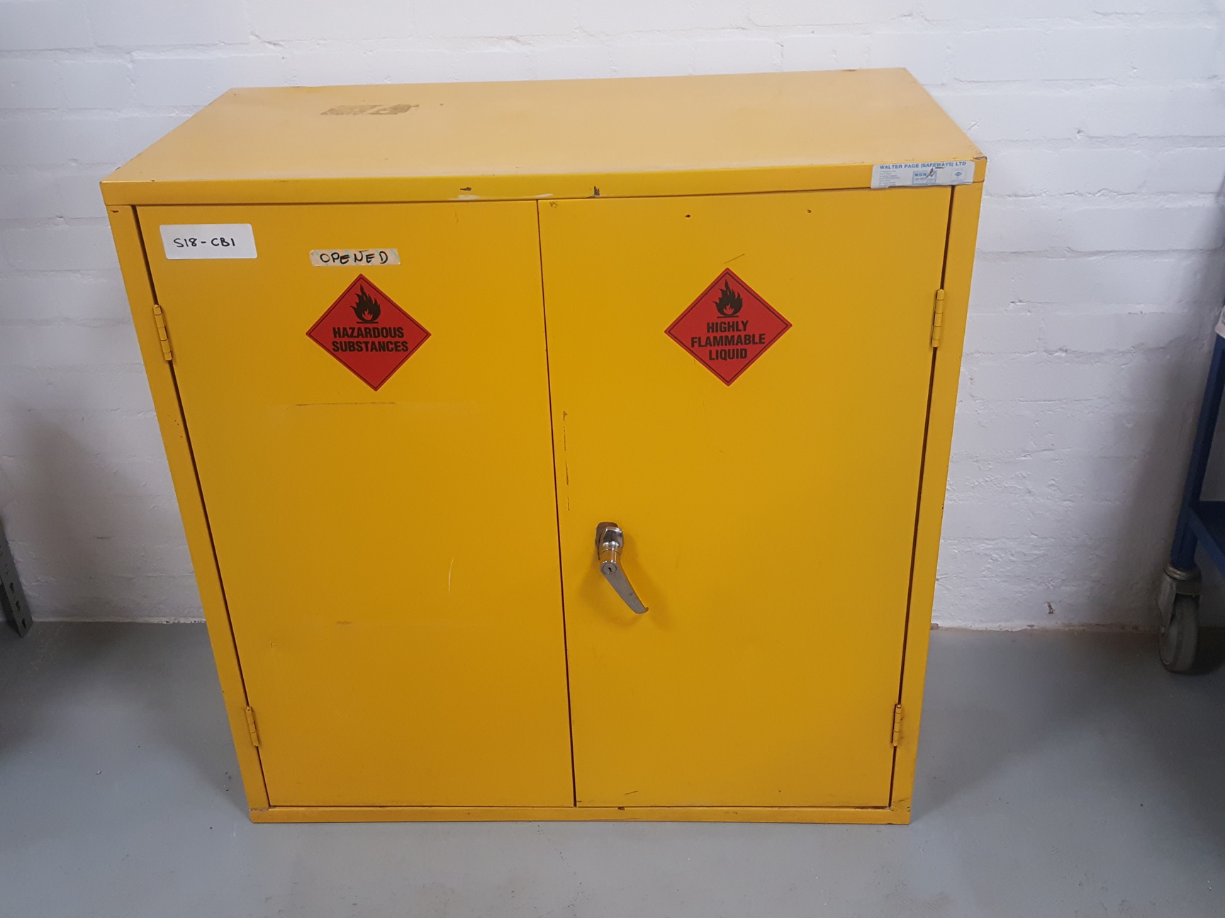 Two Door Laboratory Chemical Yellow for Highly Flammable