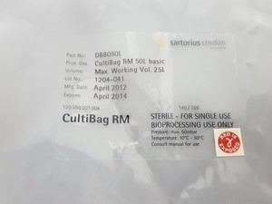 Thumbnail image of 13 x GE Healthcare Sartorius Cellbag 50L 25L 10L Bioreactor Flexboy CB0020L10-0