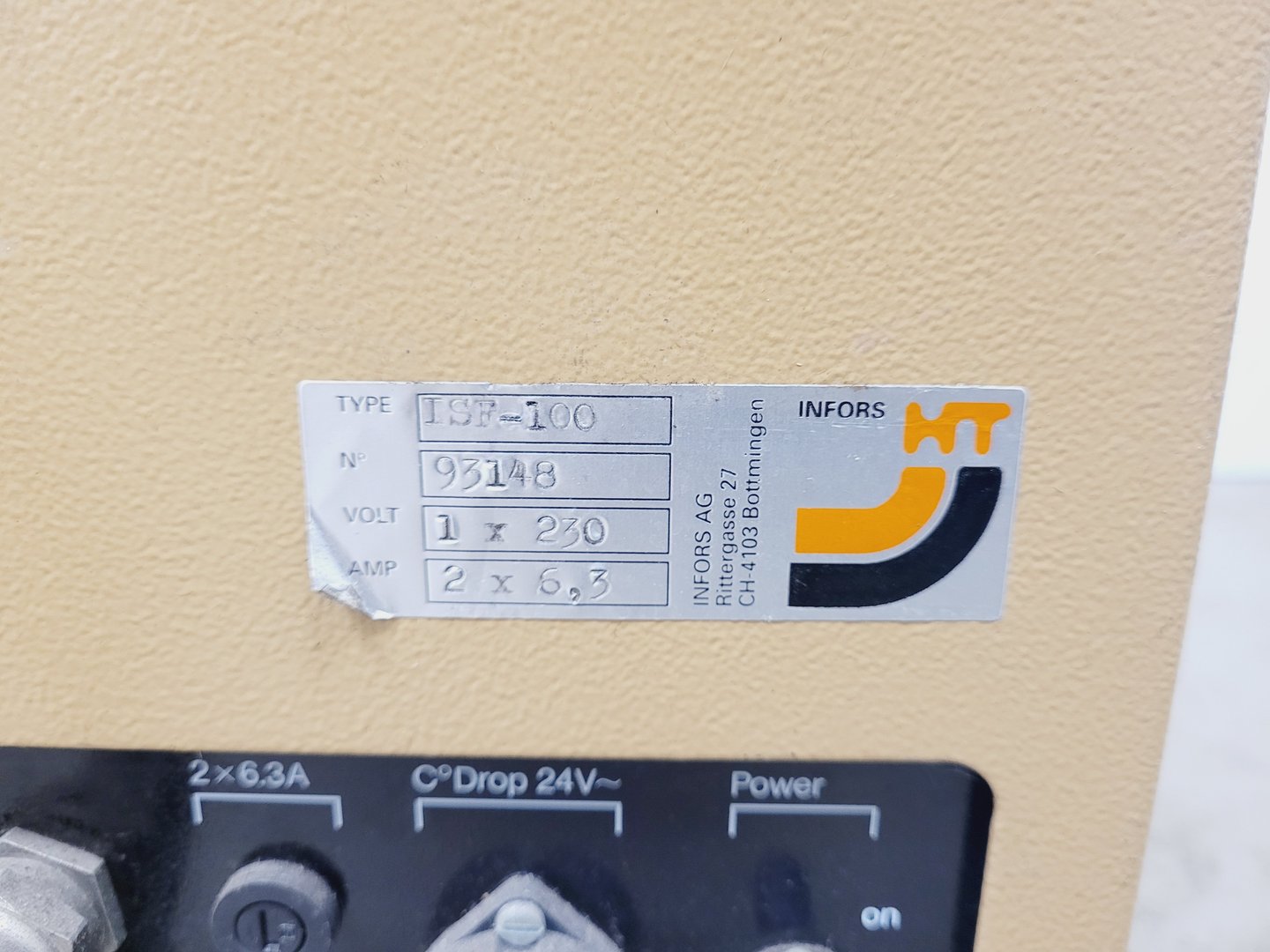 Image of Infors HT Type ISF-100 Fermentation Bioreaction System with Vessel Lab Faulty