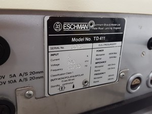 Thumbnail image of Eschmann TD411-RS Electrosurgical Unit Lab Medical