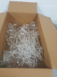 Thumbnail image of Job lot of Lab Glassware 50ml rb flasks, Round bottom & Flat Bottomed Flasks