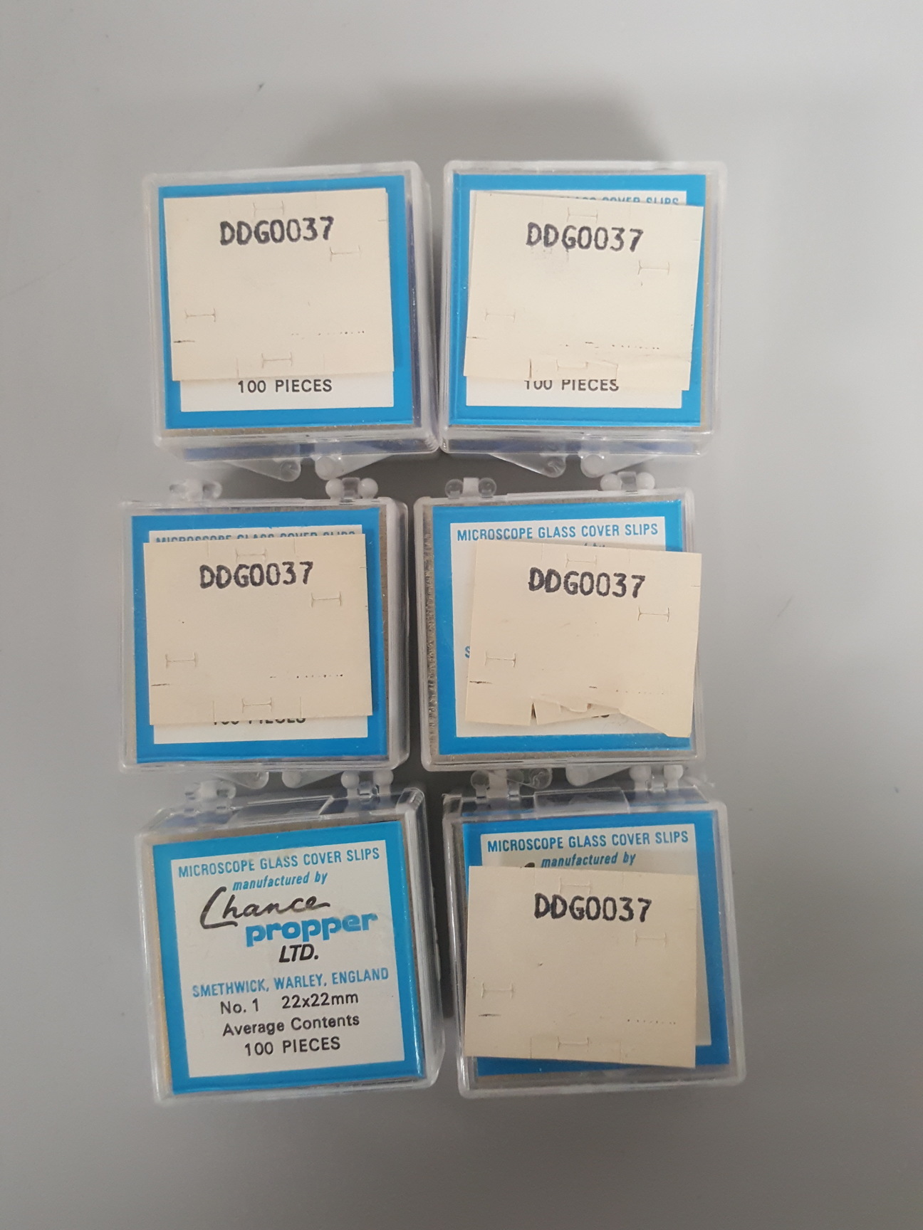 Image of BDH Super Premium Microscope Slides, Glass Cover Slips, and Forceps Job Lot