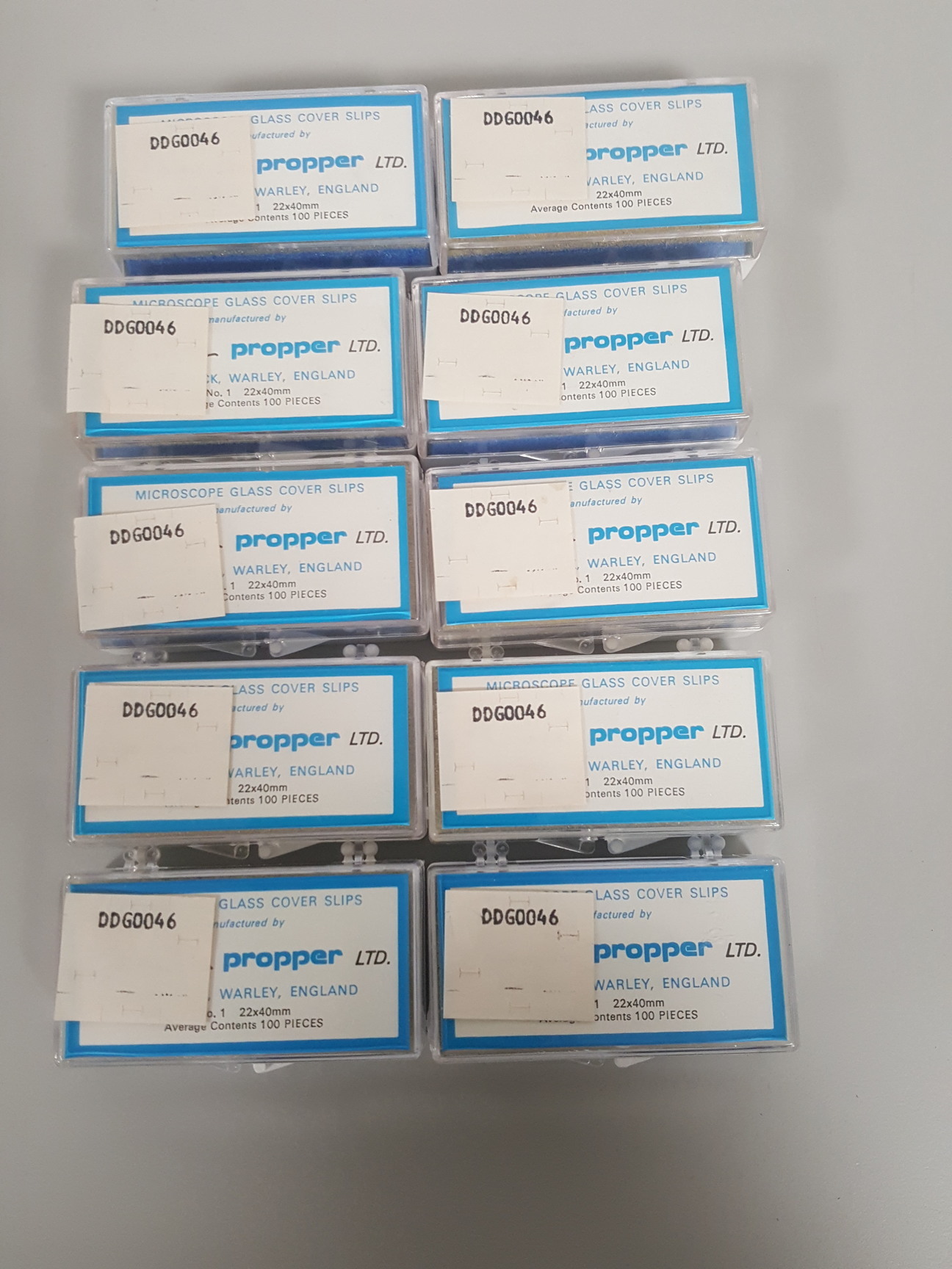 Image of BDH Super Premium Microscope Slides, Glass Cover Slips, and Forceps Job Lot