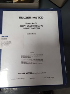 Thumbnail image of Sulzer Metco 350RU Smartarc Electric Wire Arc Spray System 1016/PPC 350PP Gun