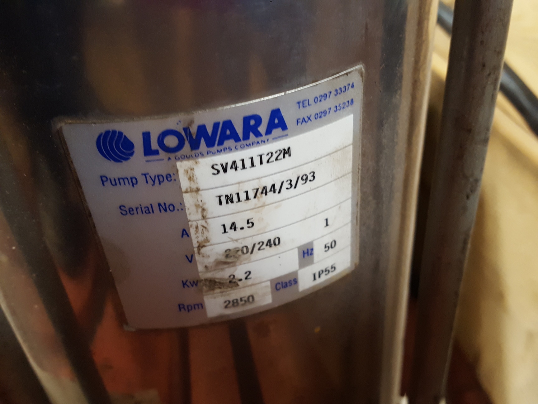 Image of Lowara SV411T22M Multi Stage Pump, Brook Crompton PD90LNC, 2.2kW, 2850 rpm,