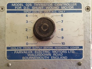 Thumbnail image of Parvalux Electric Motor System and Model 025 Thyristor Controller 