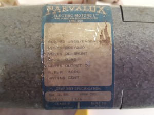 Thumbnail image of Parvalux Electric Motor System and Model 025 Thyristor Controller 