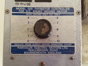 Thumbnail image of Parvalux Electric Motor System and Model 025 Thyristor Controller 