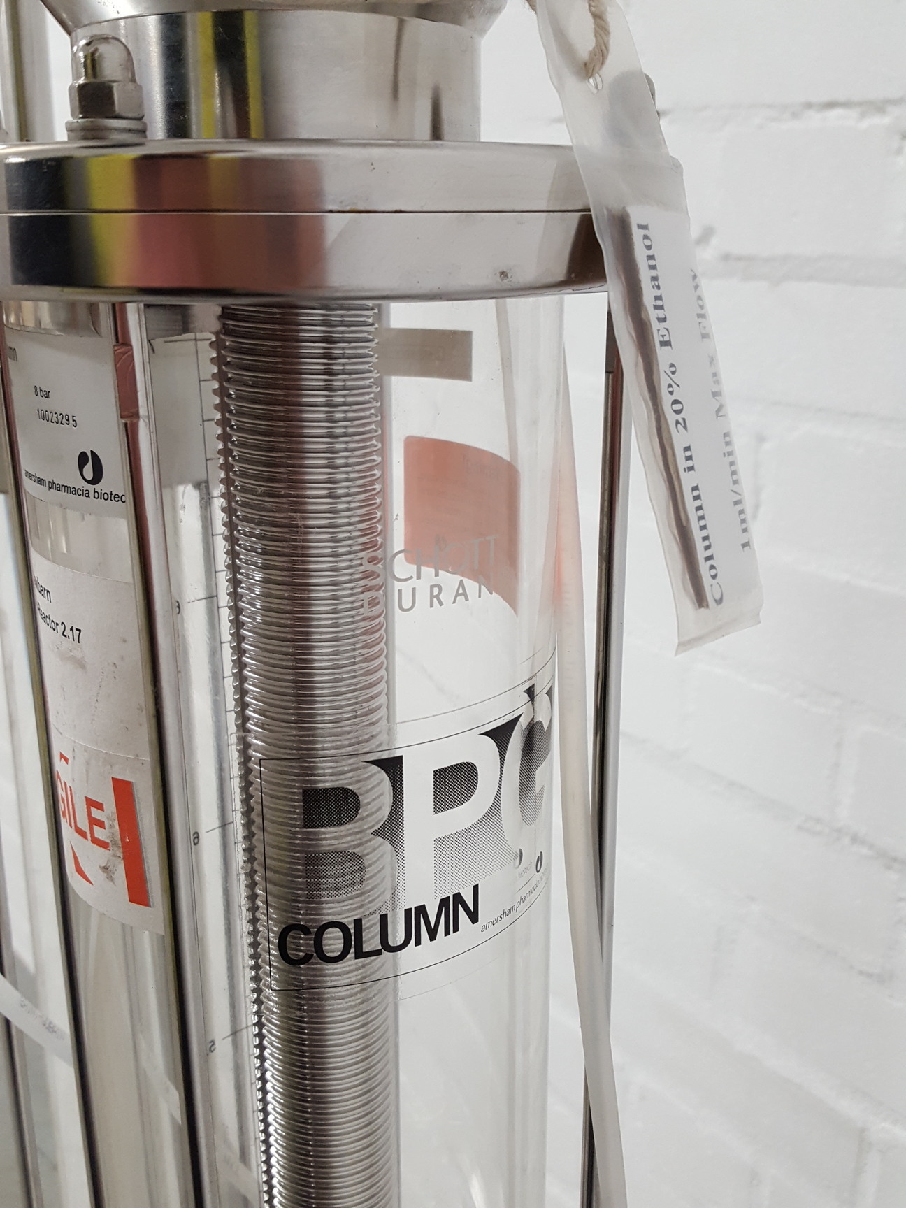 Image of Amersham Pharmacia 8 Bar BPG Chromatography Column Glass Lab