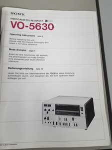 Thumbnail image of Sony VO-5630 Video Cassette Recorder With Manual VHS