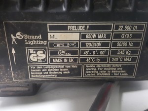 Thumbnail image of 5x Strand Stage Lighting Prelude F Stage Spotlight 650W